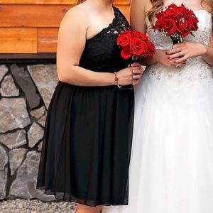 Knee length black dress